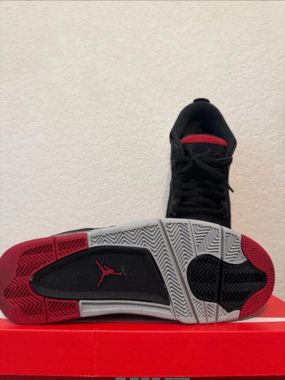 Jordan 4 RM Bred Men's Black and Red Athletic Sneakers